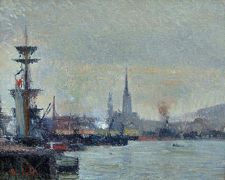 Joseph Delattre Le Port de Rouen oil painting picture